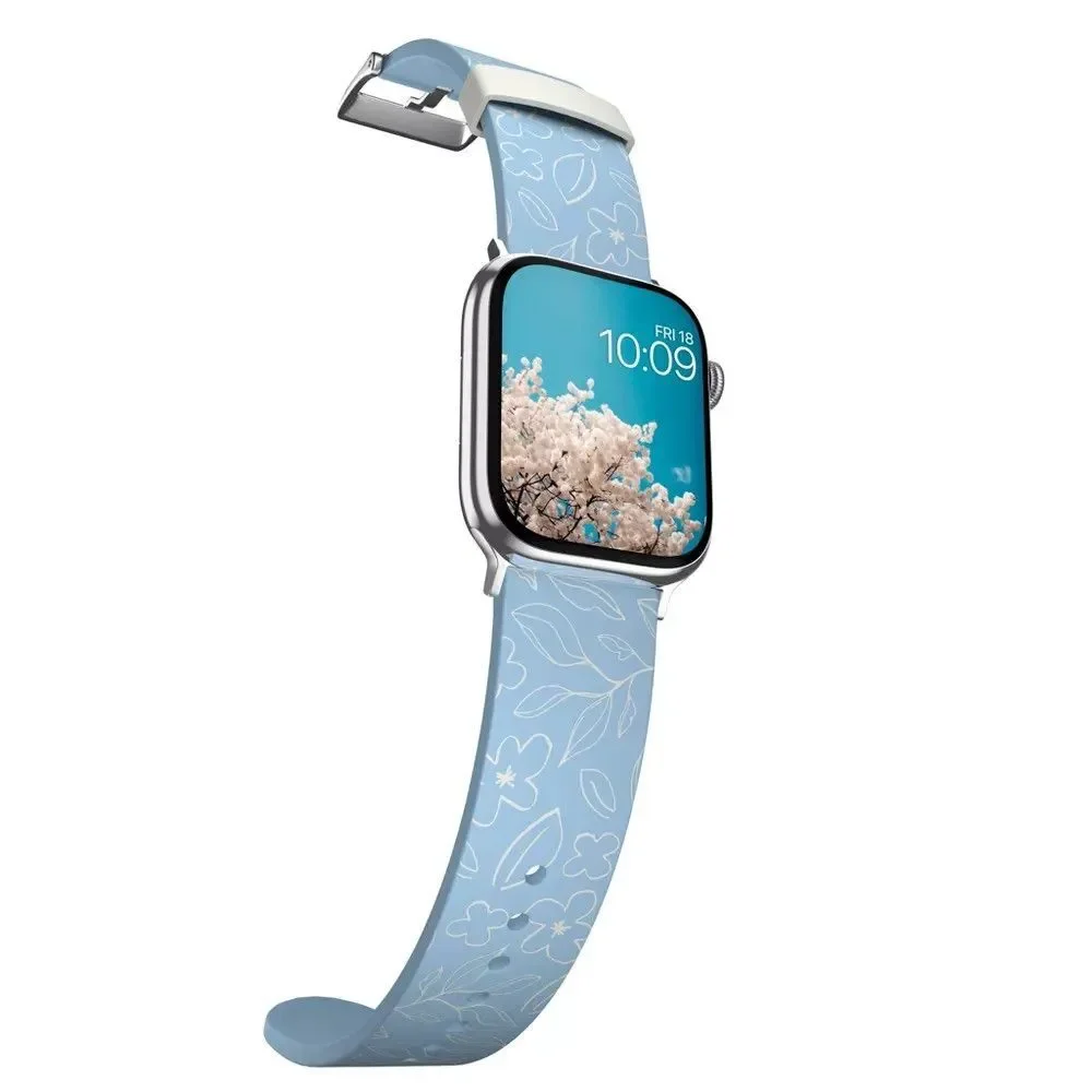 Blue Breeze Floral Smartwatch Band - Light Blue